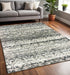 4' X 6' Grey And Ivory Geometric Power Loom Stain Resistant Area Rug